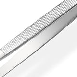 2PCS Kitchen Cooking Tongs Tweezers Stainless Steel Kitchen Round and Straight Head for Grilling Cooking Silver