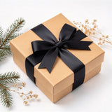 Double Sided Satin Ribbon 22m Polyester for Christmas Gift Wrap Black