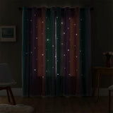 Double-Layer Colorful Curtain Single Panel Light Blocking Curtain Room Decor