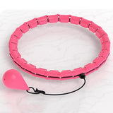 32-Section Weighted Hula Hoop Adjustable Fitness Hoop with Massage Rollers Detachable Exercise Hoop Pink