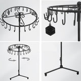 23-Hook Rotating Jewelry Display Rack Ring Holder Organizer Necklace Stand Black