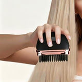 Mini Hair Straightener Rechargeable Portable Hair Straightener Brush Black