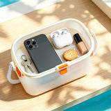 Silicone Beach Bag Foldable Waterproof with Handle for Camping Seaside White