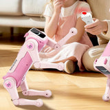 AI Robot Dog Toy Remote Control Stunt with Voice Commands Pink