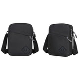 Men's Oxford Crossbody Shoulder Bag – Adjustable Strap Multi-Pocket Messenger Bag Black