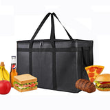 Insulated Food Delivery Bags for Pizza Grocery Shopping and Catering Black