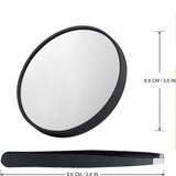 50X Magnifying Mirror Round Compact Mirror with Suction Cup with Tweezers for Makeup