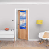 90x33cm Dry Erase Wall Organizer with 14 Time Management Cards Blue