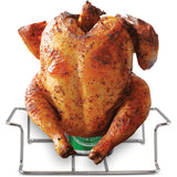 Beer Can Chicken Holder Stainless Steel Stand with Handle for Grill & Smoker Style 2