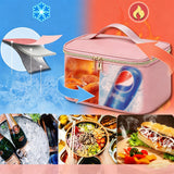 2-in-1 Laptop Backpack with Insulated Lunch Bag Work Backpack for 15.6 Inch Laptop Pink