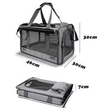 Washable Pet Carrier for Large Cats and Dogs Travel Gray