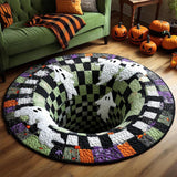 3D Halloween Area Rug Round Non Slip Soft for Bedroom Living Room Style 2