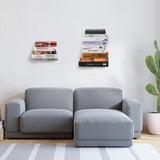 2Pcs Invisible Bookshelf Wall Mounted Book Storage Rack Home Decor White