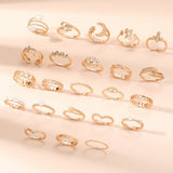 23Pcs Stackable Rings Knuckle Ring Set Stackable Rings for Women Gold