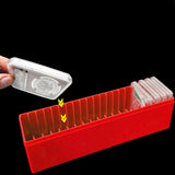 2Pcs 20-Slot Coin Slab Storage Boxes with Snap Lid Plastic Coin Holder Organizer for NGC PCGS Coin Slabs Red