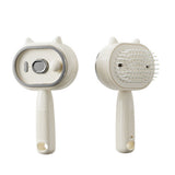 Cat Ear Electric Spray Hair Brush with One Click Cleaning Beige