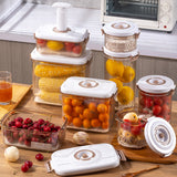 Vacuum Food Storage Container with Lid and Strainer Clear Food Storage Box with Pump for Vegetables Fruits Meat