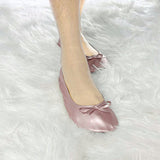 Foldable Women's Indoor Ballet Flats Roll-Up Dance Shoes Pink