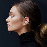 Bluetooth 5.3 Ear Clip Headphones Wireless Sports Earbuds with LED Display Charging Case White