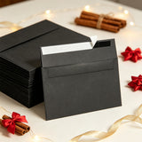 50 PCS Thick Kraft Paper Self Adhesive Envelopes for Cards Photos Black