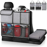 Large Capacity Car Trunk Organizer with Zippers – Backseat Storage Grey
