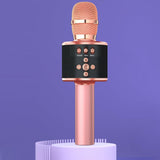 Wireless Bluetooth Karaoke Microphone with LED Lights Home Party Singing Mic Rose Red