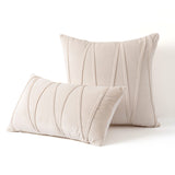 2PCS Velvet Stripe Cushion Covers Decorative Throw Pillow Cases for Sofa & Home Decor Beige