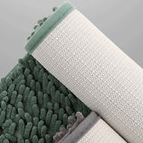 Soft Absorbent Chenille Bath Rug Quick Dry Bath Mat for Bathroom Floor Home Decor Green