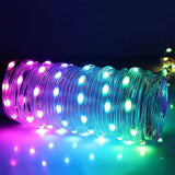 Portable Camping String Lights with Multiple Modes Rechargeable LED Camping Lantern for Outdoor Party Khaki