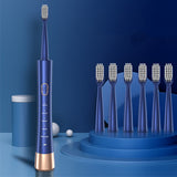Electric Toothbrush for Adults – Sonic Toothbrush with 6 Brush Heads and Smart Timer Blue