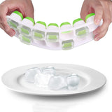 Large Capacity Ice Cube Tray Set with Storage Bin and Scoop Green