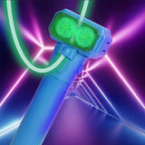 Handheld Double Wheel Rope Launcher – Glow-in-the-Dark Lasso Loop Fidget Toy Blue
