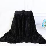 Shaggy Faux Fur Throw Blanket Plush Decorative Couch Sofa Blanket Black