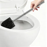 2 PCS Toilet Brush Set with 304 Stainless Steel Handle and Holder Black