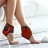 Electric Heated Ankle Wrap with Vibration Modes Rechargeable Warm Compress Support Black