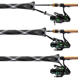2Pcs Fishing Rod Socks with Elastic Strap Fishing Rod Sleeve - Black