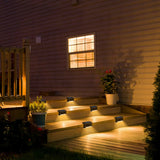 4Pcs Set Solar LED Deck Lights Outdoor Step Fence Lamp for Stairs Path Garden Patio Pathway