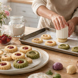 8PCS 2-in-1 Double-Sided Sunflower Cookie Stamp Pastry Mold for Baking Biscuits