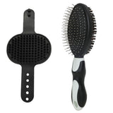 2PCS Pet Grooming Tools Double-Sided Brush for Shedding and Bathing for Short/Long Haired Dogs Cats Black