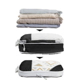 8 Set Compression Packing Cubes For Travel Essentials Expandable Luggage Storage Bags Set  with Laundry Black