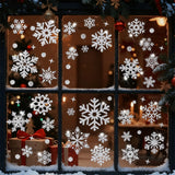 Christmas Window Clings – Snowflakes Static Stickers in Gold and Silver for Holiday Decorations Style 2