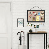 Wall Mounted Cork Board Blank Bulletin Board for Office Home and School Black