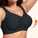 Bras for Women Supportive Wireless Push Up Bra Full Coverage No Underwire Seamless Plus Size for Women Black