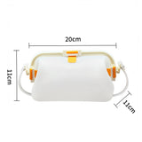 Silicone Beach Bag Foldable Waterproof with Handle for Camping Seaside White