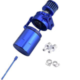Oil Catch Breather Can Kit Universal Petrol Filter with Air Filter and Cleaning Balls Blue
