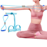 2-in-1 Resistance Band Set 6-Tube Pedal Puller 8-Shape Resistance Band for Home Office Travel Workouts Blue