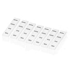 Weekly Pill Box with Individual Medicine Compartments White