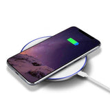 Fast Wireless Charger Pad with Mirror Surface for Smartphones White