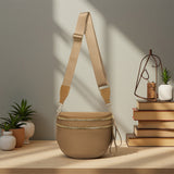 Oxford Cloth Large Capacity Crossbody Bag – Lightweight Shoulder Messenger Bag for Women Caramel