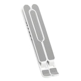 Foldable Aluminum Laptop Stand with Adjustable Height for Desk Use White